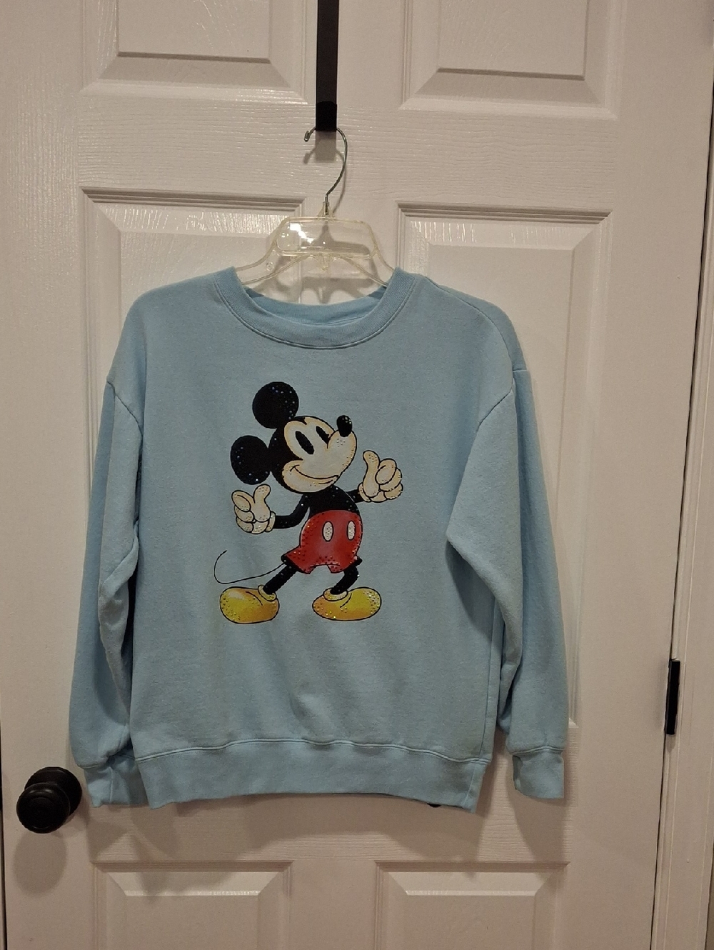 Light Blue Mickey Mouse Graphic Sweatshirt